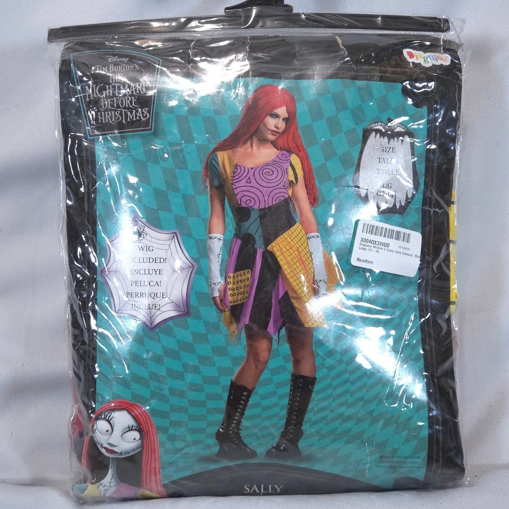 Disguise Sally Deluxe Adult Costume Large 12-14 Nightmare Before Christmas + Wig